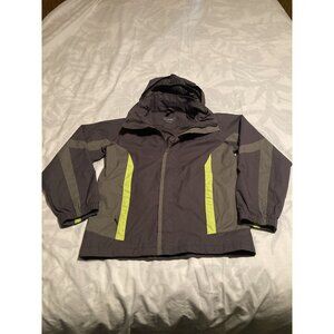 LL Bean WaterProof Reflective Rain Jacket (Kids (M) 10/12 ) Grey.
